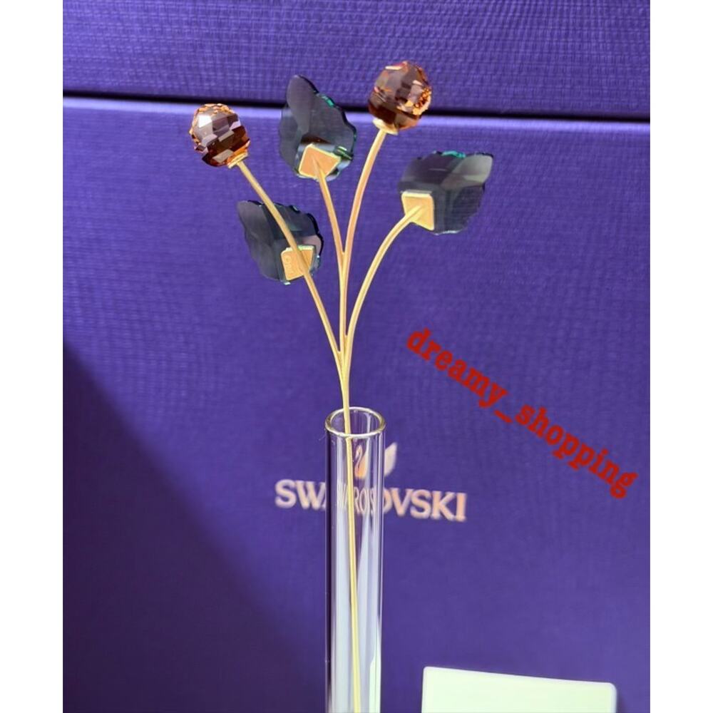 NIB Authentic Swarovski Garden Tales Hazelnut Exclusive Figurine W Vase #5586700